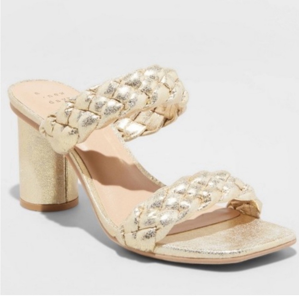 A New Day Gold Basil Sandals Size 9